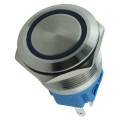 ABS22S 22mm stainless steel 5V flat head blue LED ring led metal push button